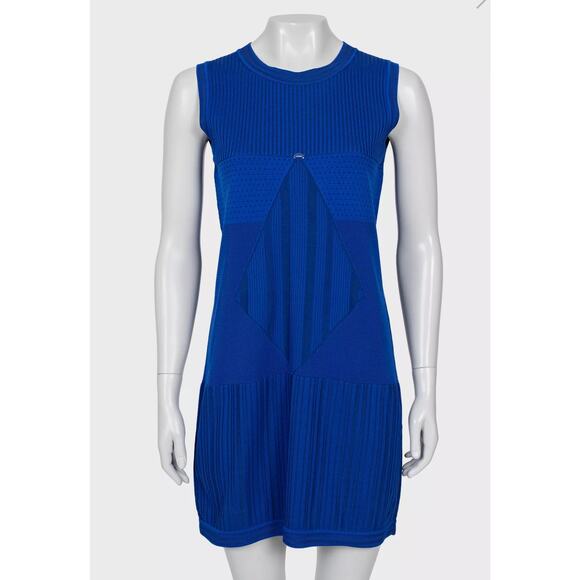 CHANEL Dresses & Skirts - Chanel Blue Textured Straight-Cut Dress Sz.38